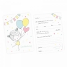 5 Einladungskarten Mädchen Luftballon GLITZER Kindergeburtstag