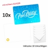 10 Einladungskarten Pool Party GLITZER inkl. 10 Briefumschlägen