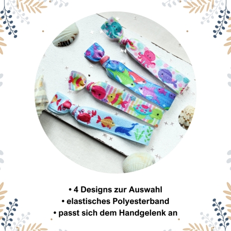 elastisches Armband für Kinder mit Meerestieren | Hairtie