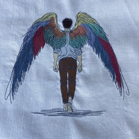 Engel 06 - Engel können auch männlich sein - 19.40 x 17.60 cm