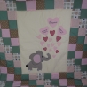 Krabbeldecke Elefant, Patchwork, Kuscheldecke, Tagesdecke,
