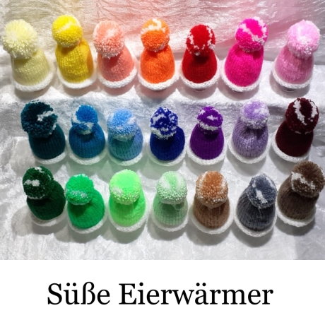 Eierwärmer Eier-Mützen Pudelmützen für Eier 21 Farben Farbauswahl