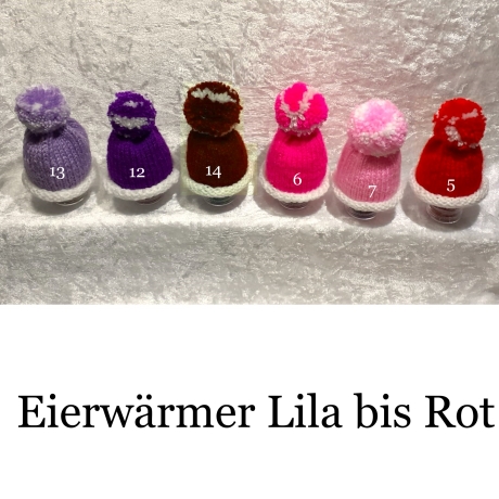 Eierwärmer Eier-Mützen Pudelmützen für Eier 21 Farben Farbauswahl