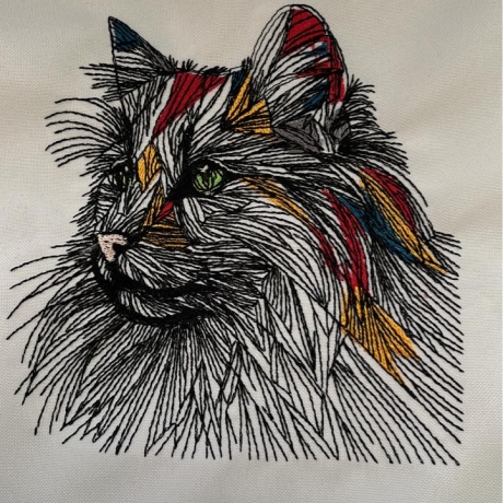 Katze Langhaar - 13.42 x 13.80 cm