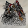Katze Langhaar - 13.42 x 13.80 cm