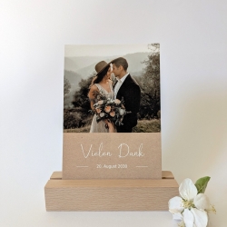 100 Dankeskarten Hochzeit Cognacbraun