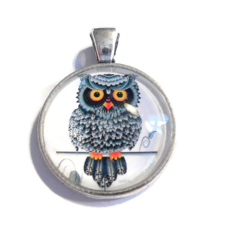 EULE Kette mit Anhänger am Wachsband  Cabochon