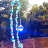 Sonnenfänger Mond Hellblau Perlen Wandschmuck Wohndeko Suncatcher