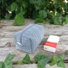 Gesteppte Boxy | Grau Jeans-Upcycling | handgemacht gepolstert