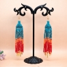Handgemachte Perlen Fransenohrringe Teal, Candy red 7 cm