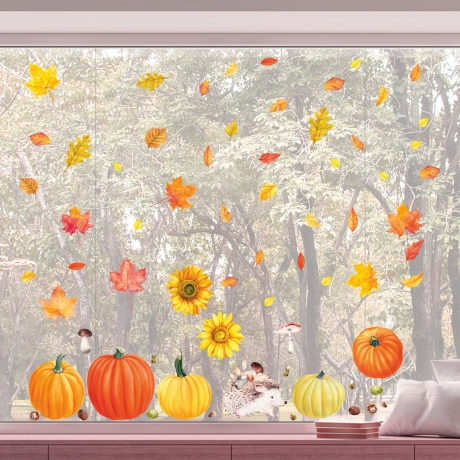 Fensterbilder Herbst selbstklebend - Statisch Haftend PVC