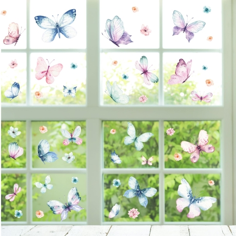 Fensterbilder Schmetterlinge selbstklebend - Statisch Haftend PVC