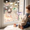 Fensterbilder Dinosaurier selbstklebend - Statisch Haftend PVC