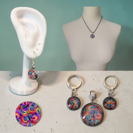 Schmuckset mit Motivstein