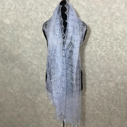 Original Orenburg-Schal, hellblau, 75x185 cm, neu, Unikat