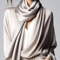 Damen-Herren-Seidentücher, 90 x 90 cm, neu, grau