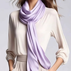 Damen-Designer-Seidenschal, 180x90 cm, neu, lila