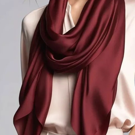 Damen-Designer-Seidenschal, 180x90 cm, neu, wein-rot