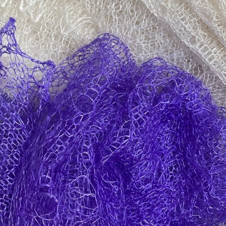 Original Orenburg-Schal, violett-blau, 90x190 cm, neu, Unikat