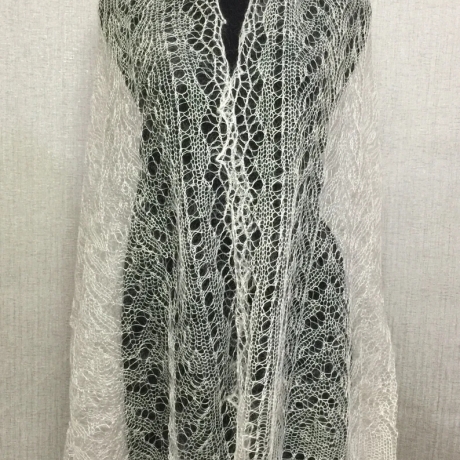 Original Orenburg-Schal, weiss, 170 x 75 cm, neu, Unikat