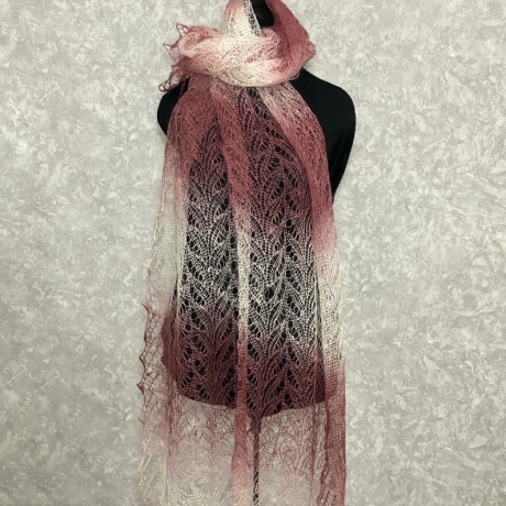 Original Orenburg-Schal, hellorange, 85x195 cm, neu, Unikat