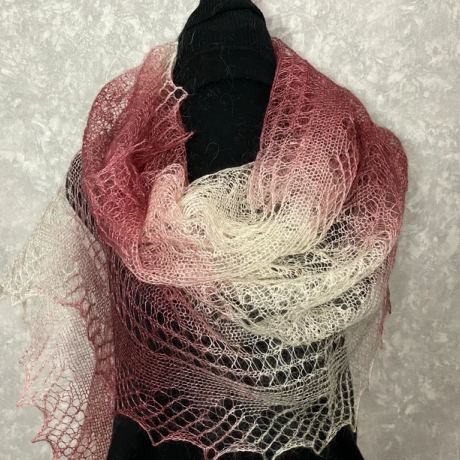 Original Orenburg-Schal, hellorange, 85x195 cm, neu, Unikat