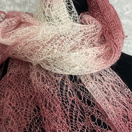 Original Orenburg-Schal, hellorange, 85x195 cm, neu, Unikat