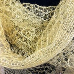 Original Orenburg-Schal, gelb, 90 x 200 cm, neu, Unikat