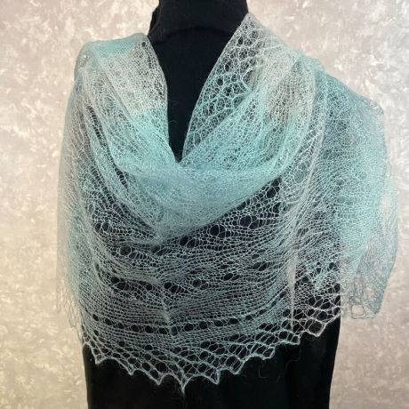 Original Orenburg-Schal, hellgrün, 70 x 175 cm, neu, Unikat