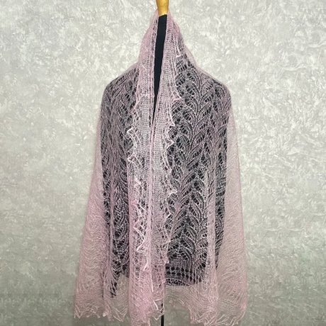 Original Orenburg-Schal, rosa, 80 x 170 cm, neu, Unikat