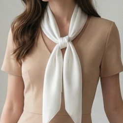 Damen-Herren-Seiden-/Satintuch, 90x90 cm, neu, weiss