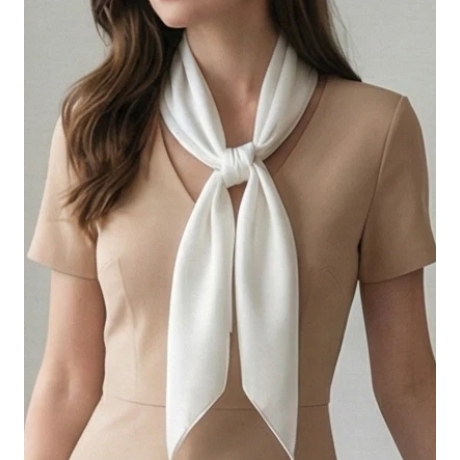 Damen-Herren-Seiden-/Satintuch, 90x90 cm, neu, weiss