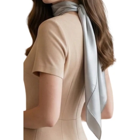 Damen-Herren-Seiden-/Satintuch, 90x90 cm, neu, grau