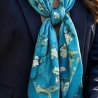 Damen Seidentuch Motiv grüne Blumen, 180x90 cm, neu