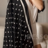 Damen Designertuch Seide, schwarzweiß Punkte, 90x90