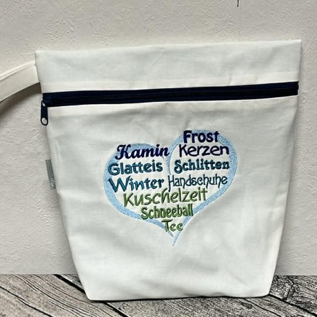 Winterherz 3x Stickdatei Wortwolke Herz Winter stickdirwas