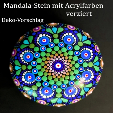 Mandala-Stein Gips-Stein selber verzieren Rohling Rund 9,5 cm 