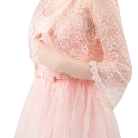 Festliches Bolero-Spitzen-Seiden-Jäckchen, rosa, 36-38, neu     