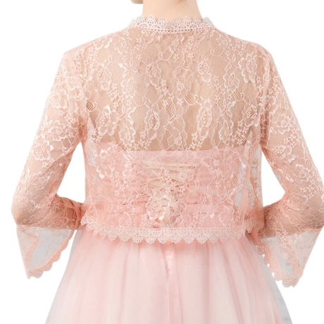Festliches Bolero-Spitzen-Seiden-Jäckchen, rosa, 36-38, neu     