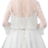 Festliches Bolero-Spitzen-Seiden-Jäckchen, weiss, 36-38, neu     