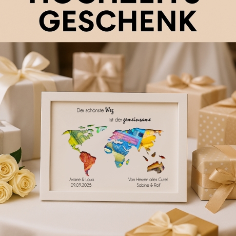 Hochzeitsgeschenk personalisiert Geldgeschenk Hochzeit Brautpaar 
