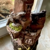 ceramic castle with two dragons handmade
