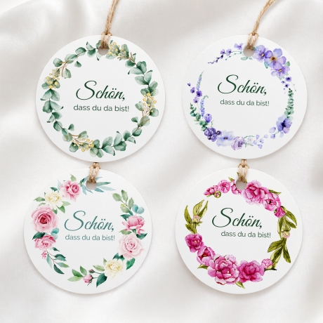Anhänger „Schön, dass du da bist“ 5cm Hochzeitsdeko, 27 Motive 