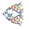 Stickdatei Fisch mit Blumen Boho