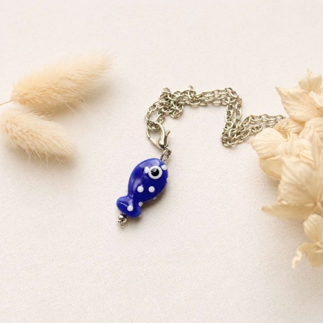 Geschenk Kommunion Fisch Anhänger Keramik Symbol