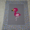 Krabbeldecke Flamingo, Patchwork, Kuscheldecke, Tagesdecke,