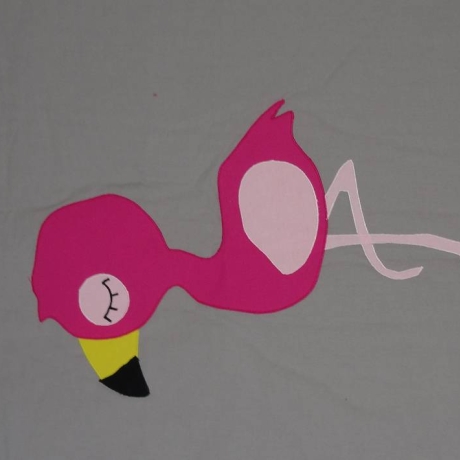 Krabbeldecke Flamingo, Patchwork, Kuscheldecke, Tagesdecke,