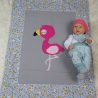 Krabbeldecke Flamingo, Patchwork, Kuscheldecke, Tagesdecke,