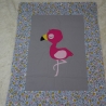 Krabbeldecke Flamingo, Patchwork, Kuscheldecke, Tagesdecke,