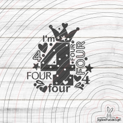 I'm four Plotterdatei SVG DXF